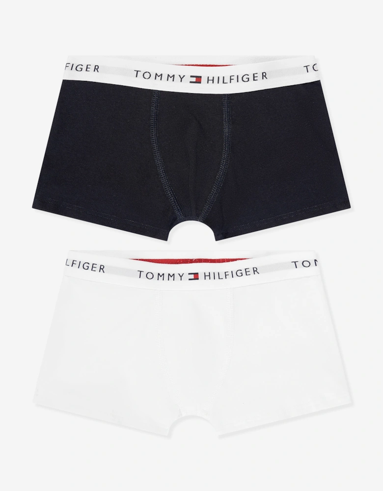 Boys 2 Pack Boxer Shorts Set in White