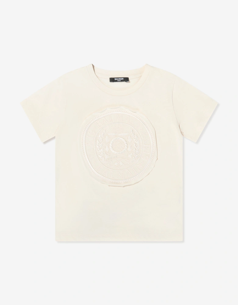 Boys Logo T-Shirt in Beige