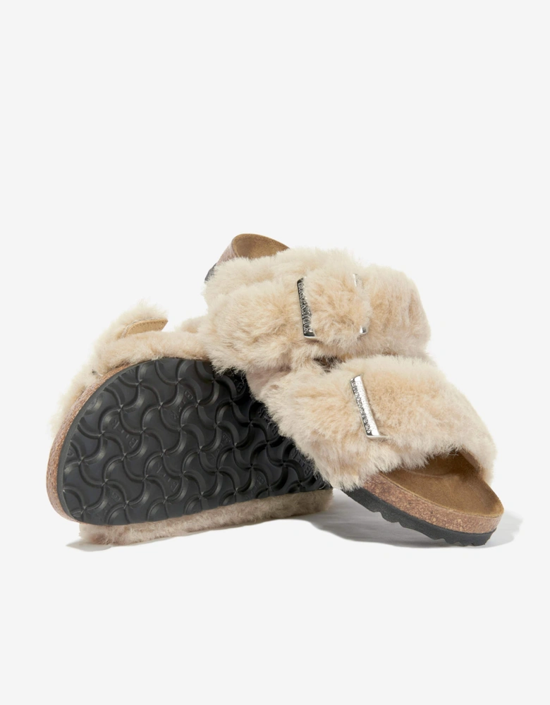 BIRKENSTOCK Classic Arizona Shearling Sandals in Beige
