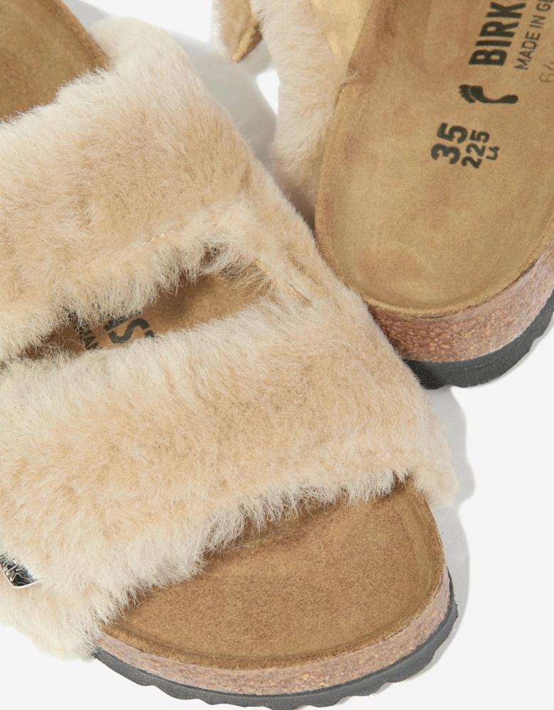 BIRKENSTOCK Classic Arizona Shearling Sandals in Beige