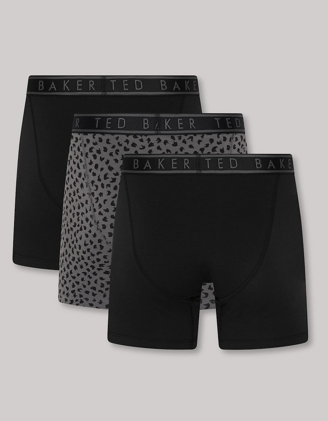 3-Pack Cotton Boxer Briefs Mens Boxer Briefs Black Bolt On/Brush Strokes/Black