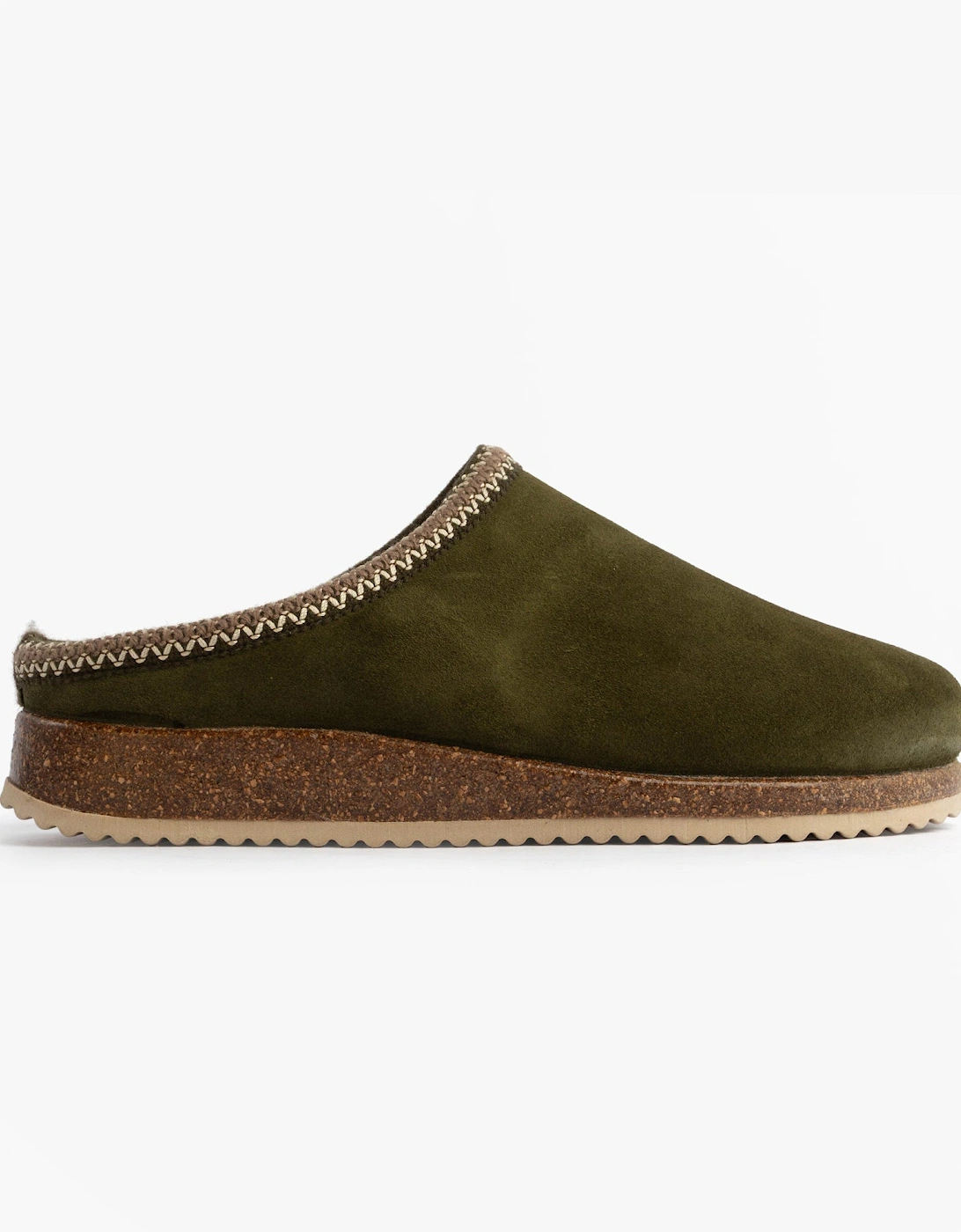 2258 Mens Suede Mule Slippers Khaki, 7 of 6