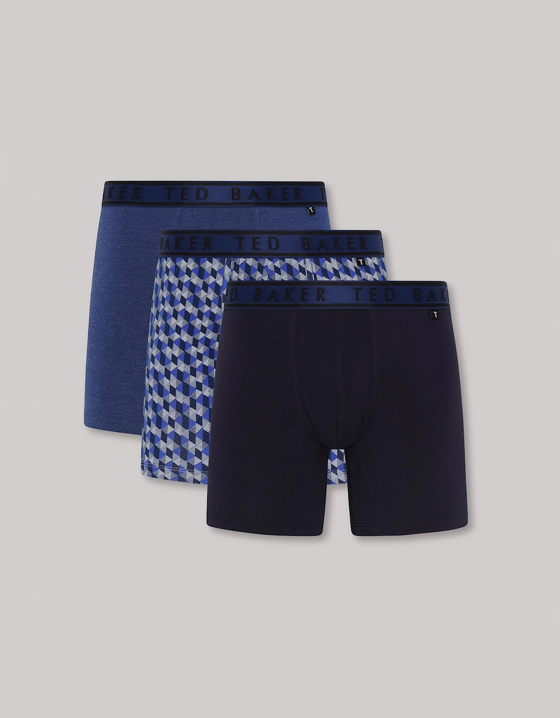 Ted Baker Men's Ted Baker 3-Pack Cotton Boxer Briefs Mens Boxer Briefs Multi - Blue