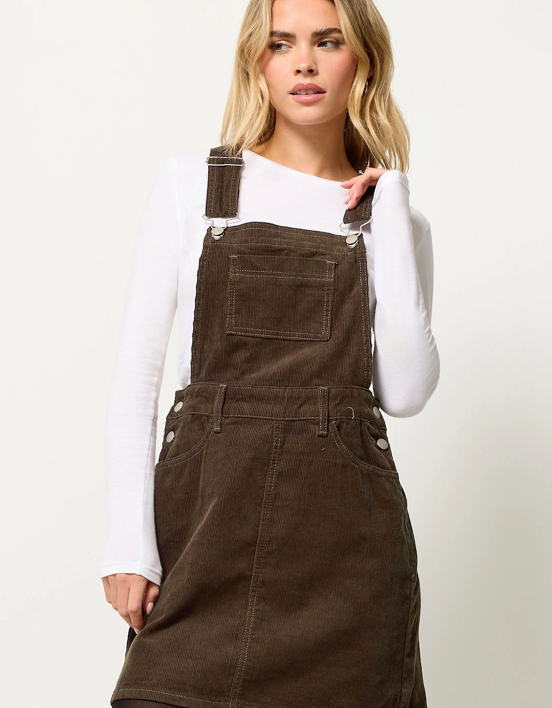 Petite Cord Pinafore Dress, 2 of 1
