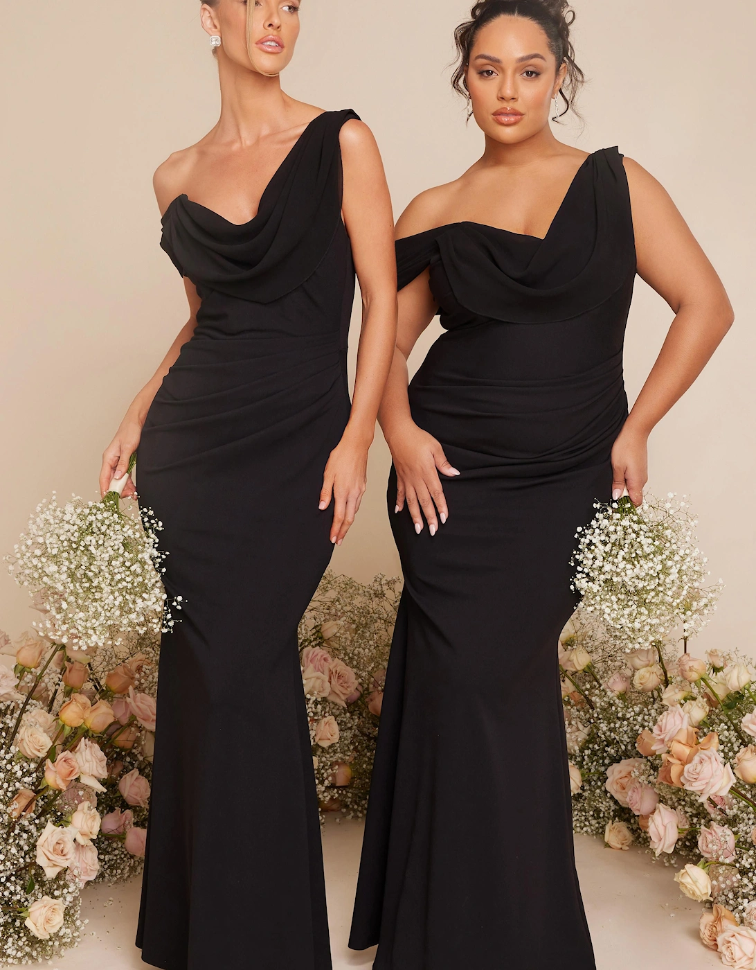 Asymmetric Cowl Neck Maxi Dress, 2 of 1