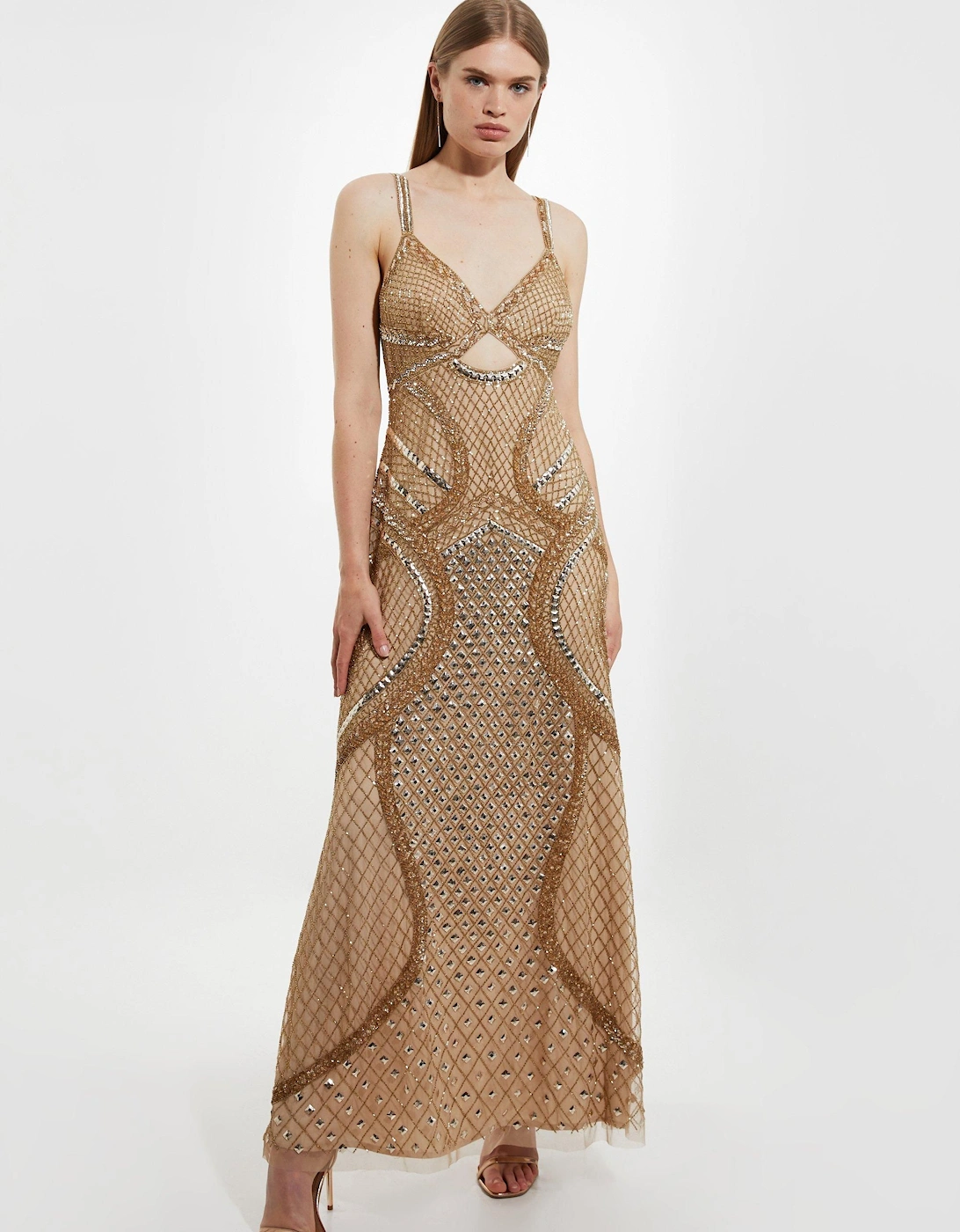 Premium Embellished Cut Out Maxi Dress, 2 of 1
