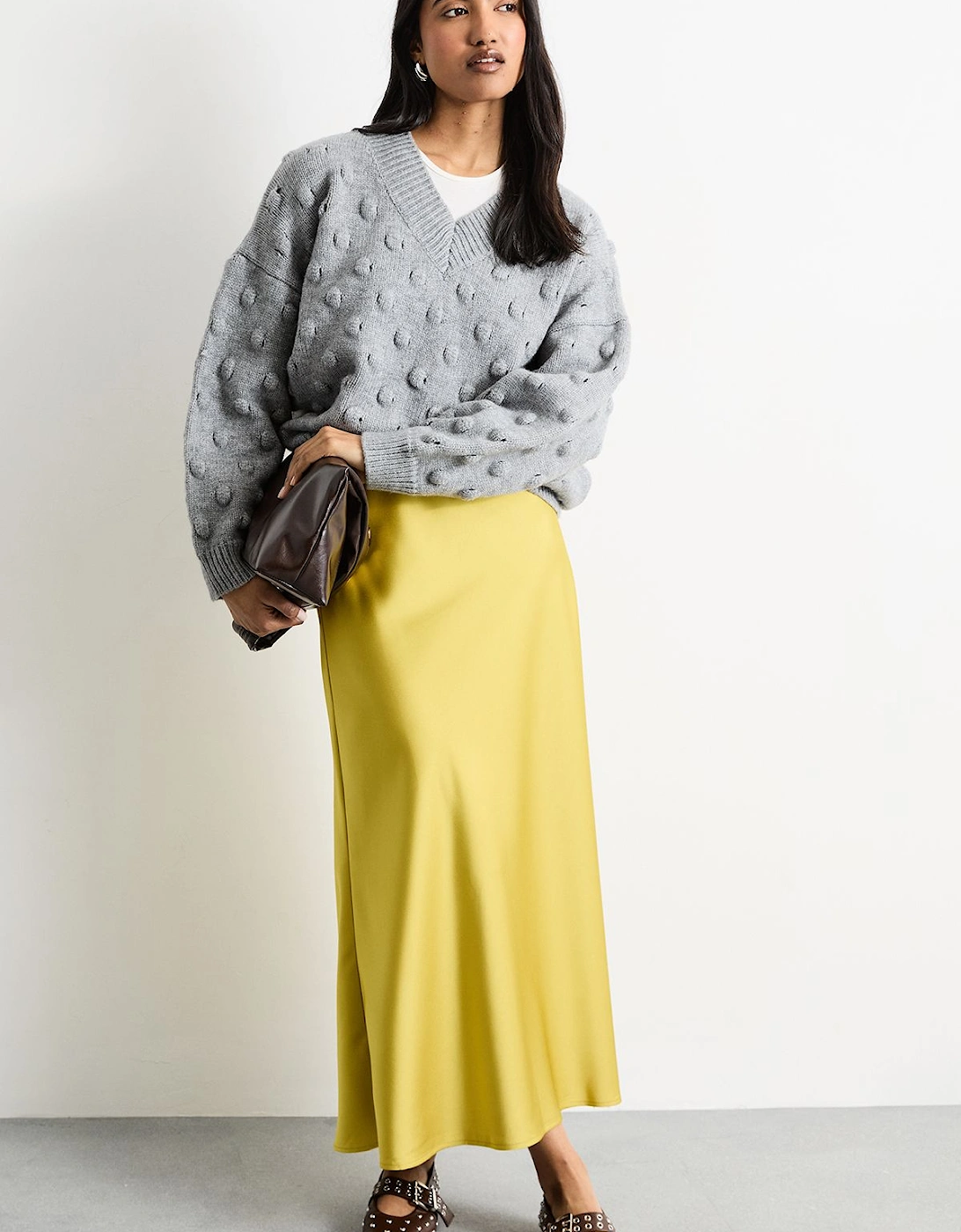 Satin Bias Cut Maxi Skirt, 2 of 1