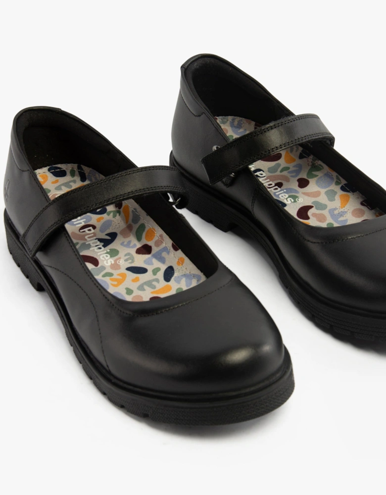 TALLY Girls School Leather Shoes Black