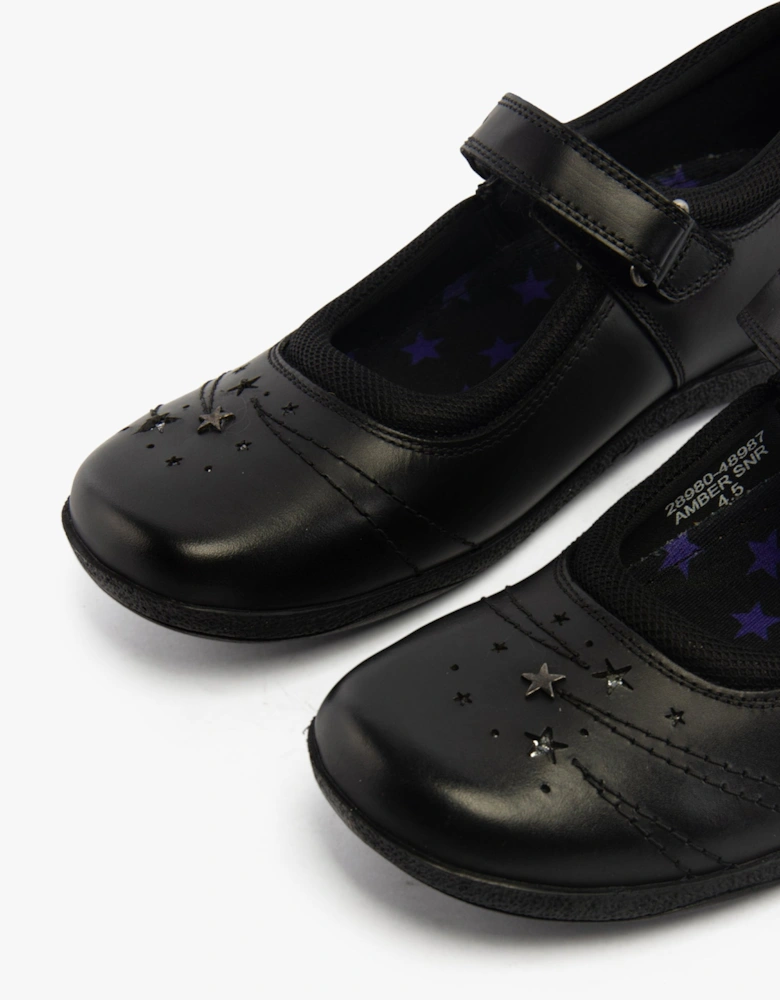 AMBER Girls School Shoes Black