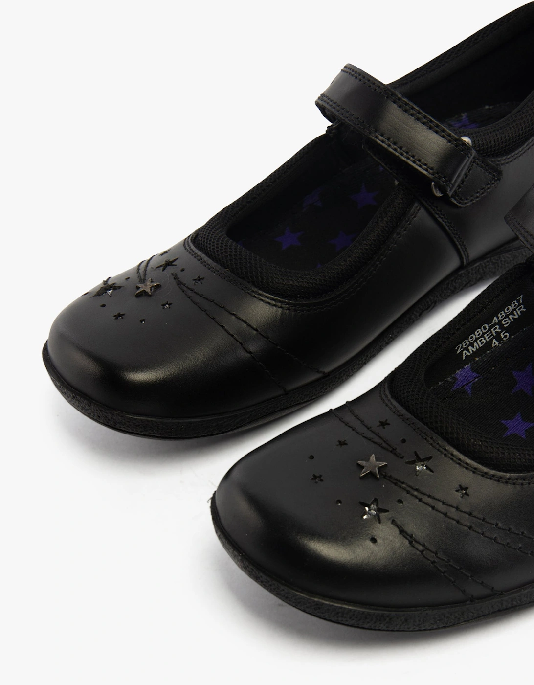 AMBER Girls School Shoes Black