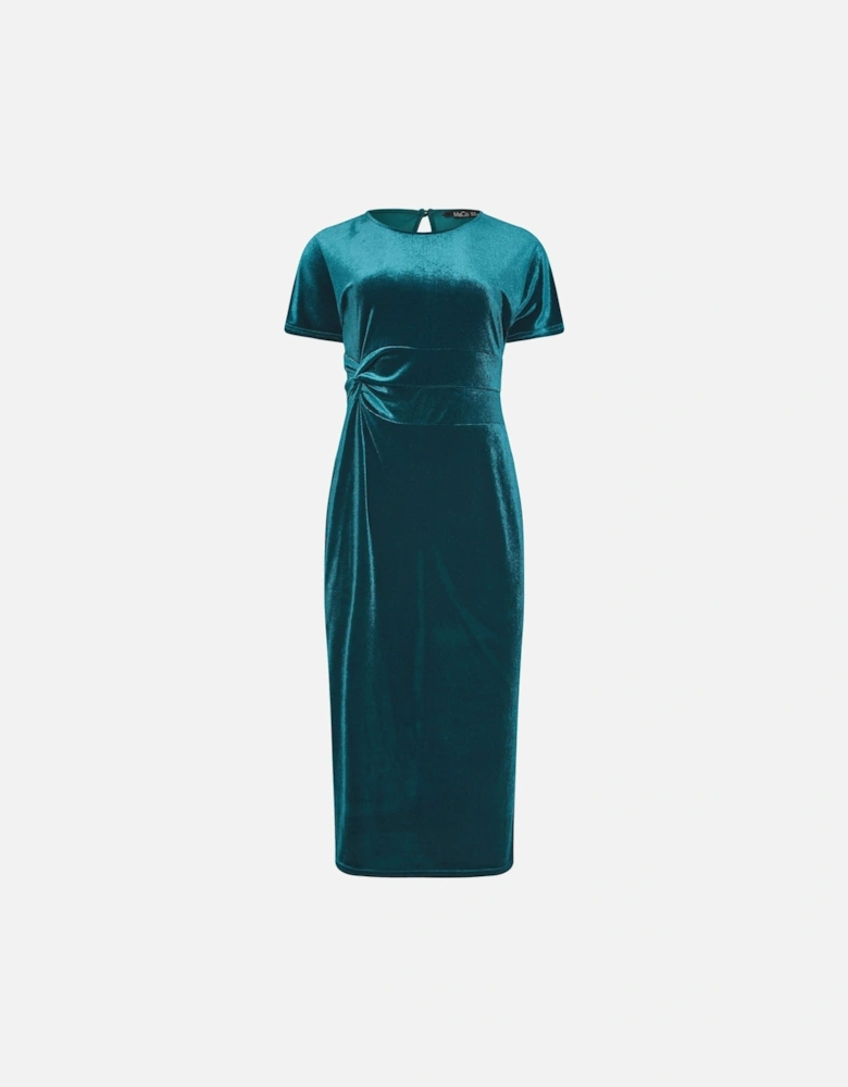 Side Bow Velvet Dress