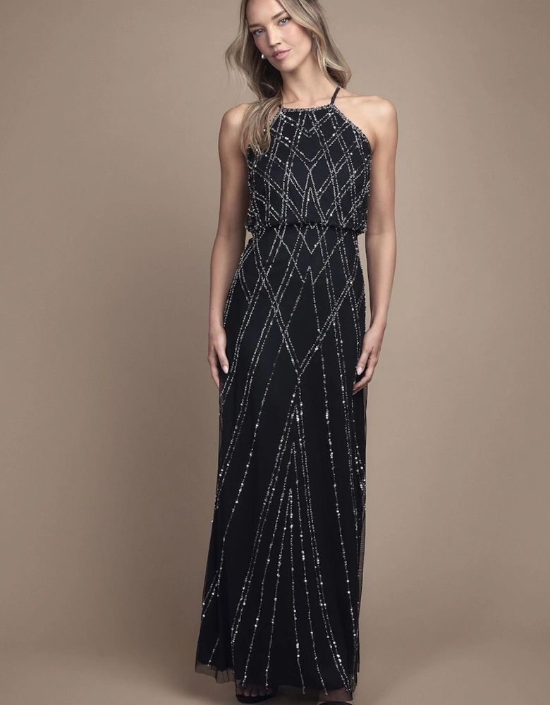 Sleeveless Sequin Maxi Bridesmaid Dress
