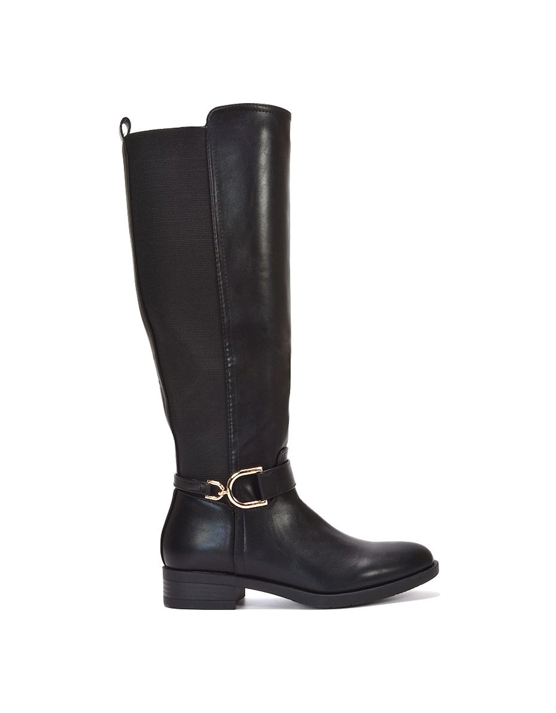 'Tracey' Flat Low Heel Elasticated Calf Knee High Boots, 2 of 1