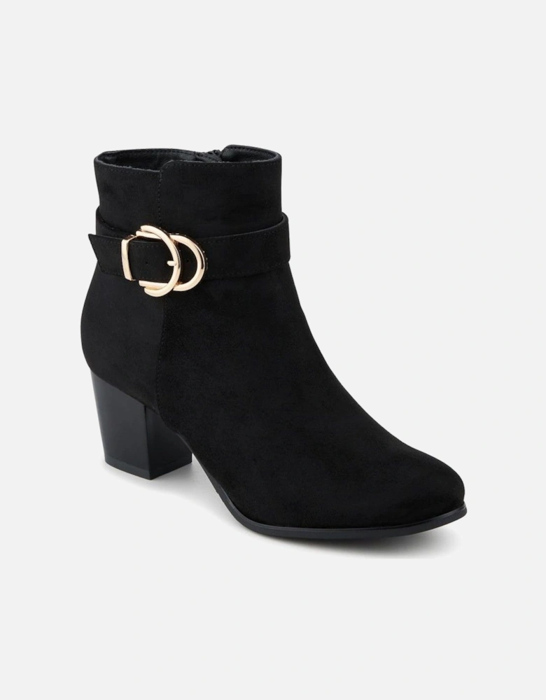 Elegant Buckle Detailed Heeled Ankle Boots