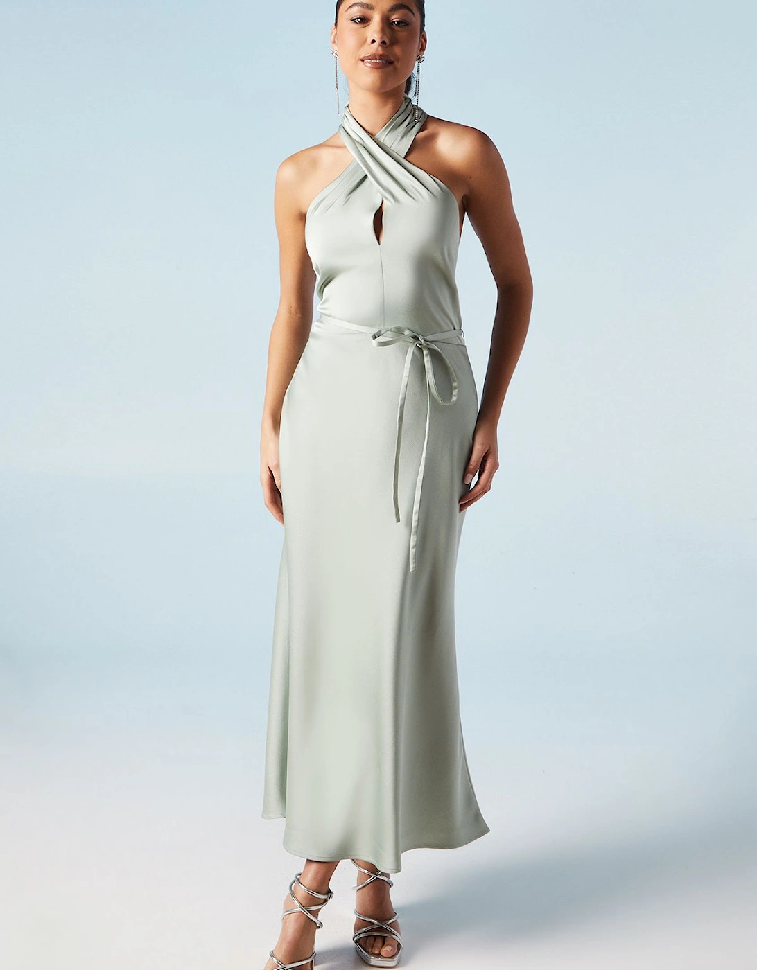 Cross Front Halterneck Bridesmaid Dress, 2 of 1