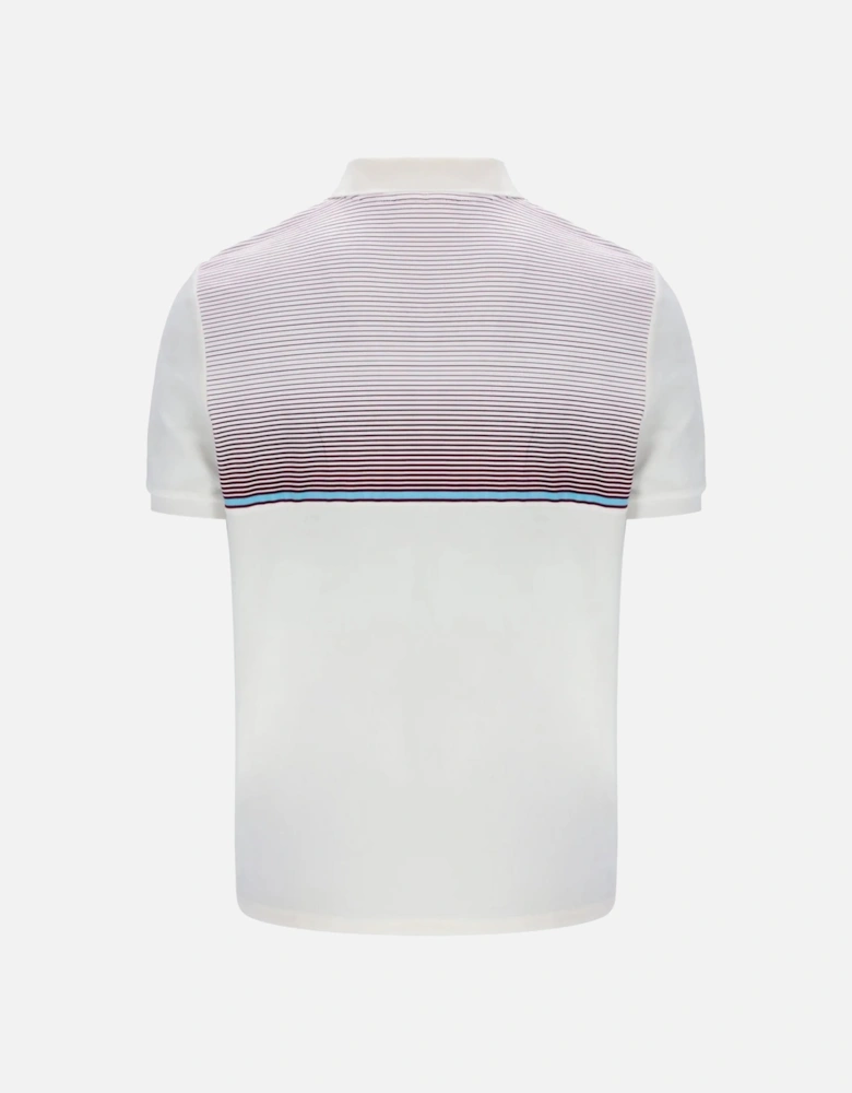Paco Zip Stripe Velour Polo Shirt Gardenia/Fig/Milky Blue