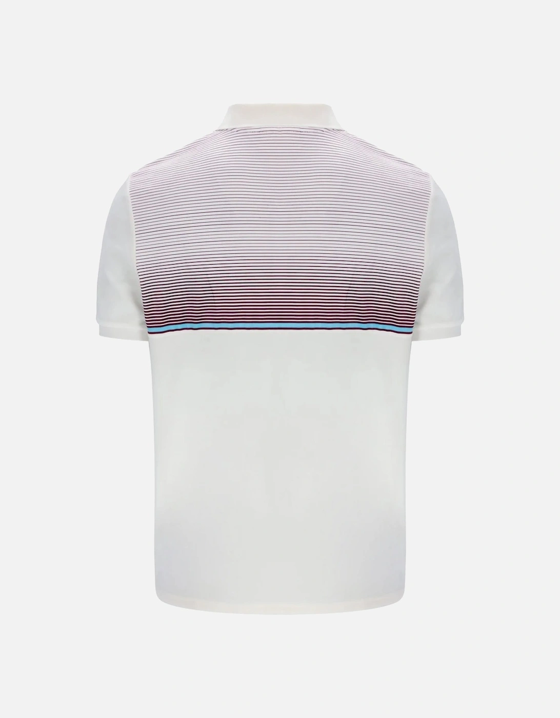 Paco Zip Stripe Velour Polo Shirt Gardenia/Fig/Milky Blue