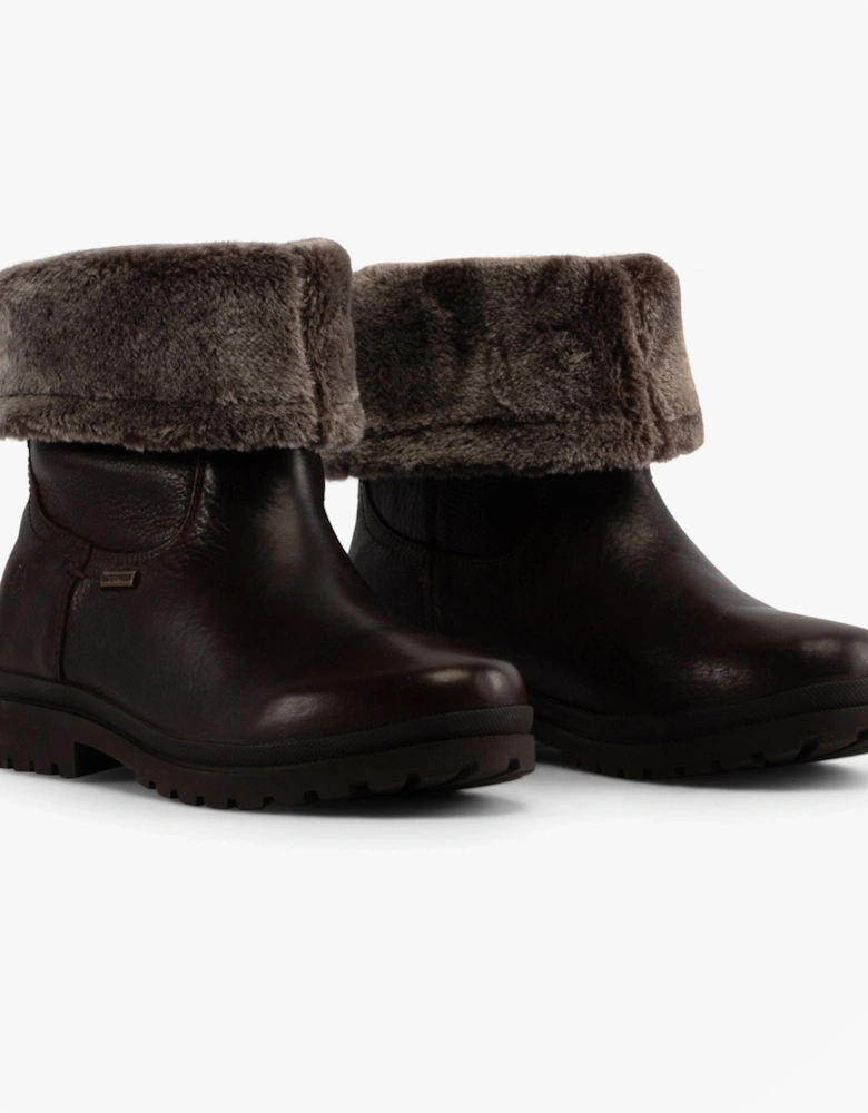 ALICE Womens Leather Mid-Height Boots Tan