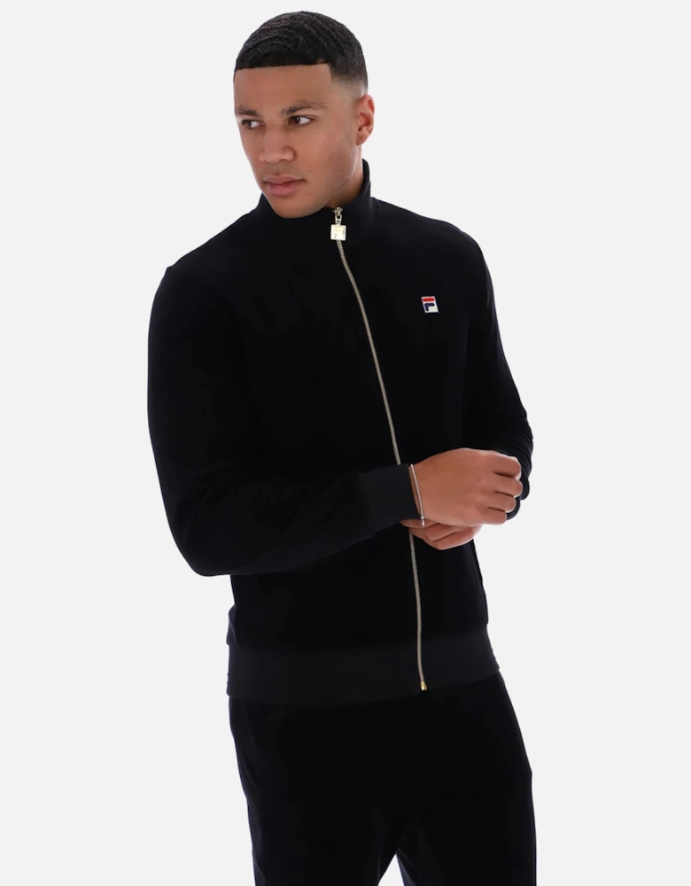 Nero Velour Track Top Jacket Black