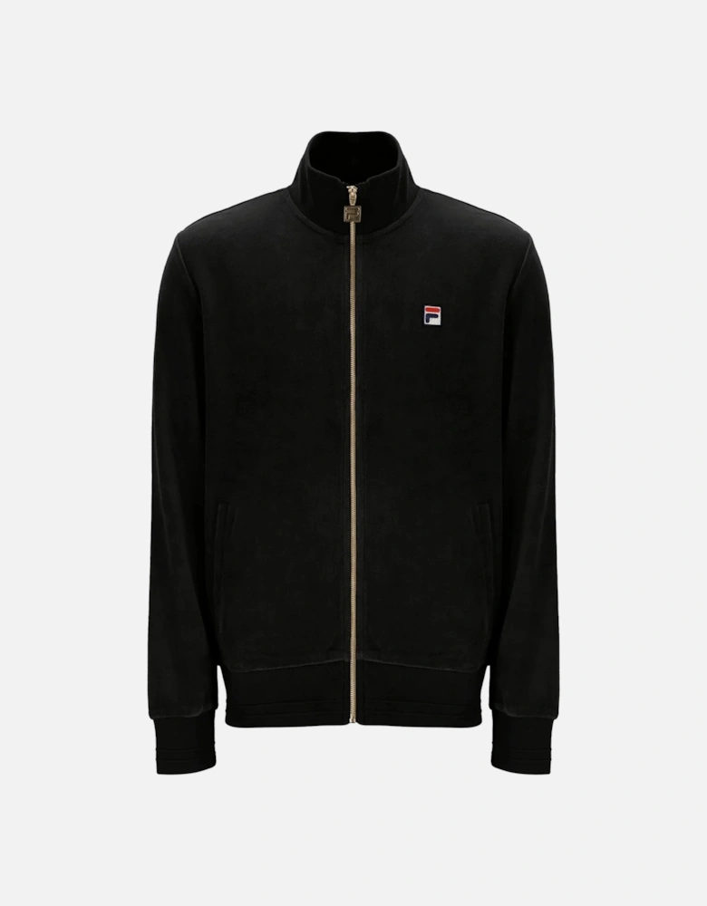 Nero Velour Track Top Jacket Black