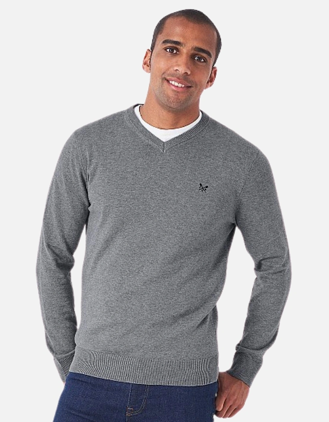 Crew Clothing Men's Crew Clothing Mens Organic Cotton V Neck Sweatshirt - Grey