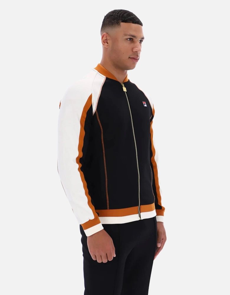 Eliot Flat Lock Detail Track Top Jacket Black/Gardenia/Pumpkin Spice