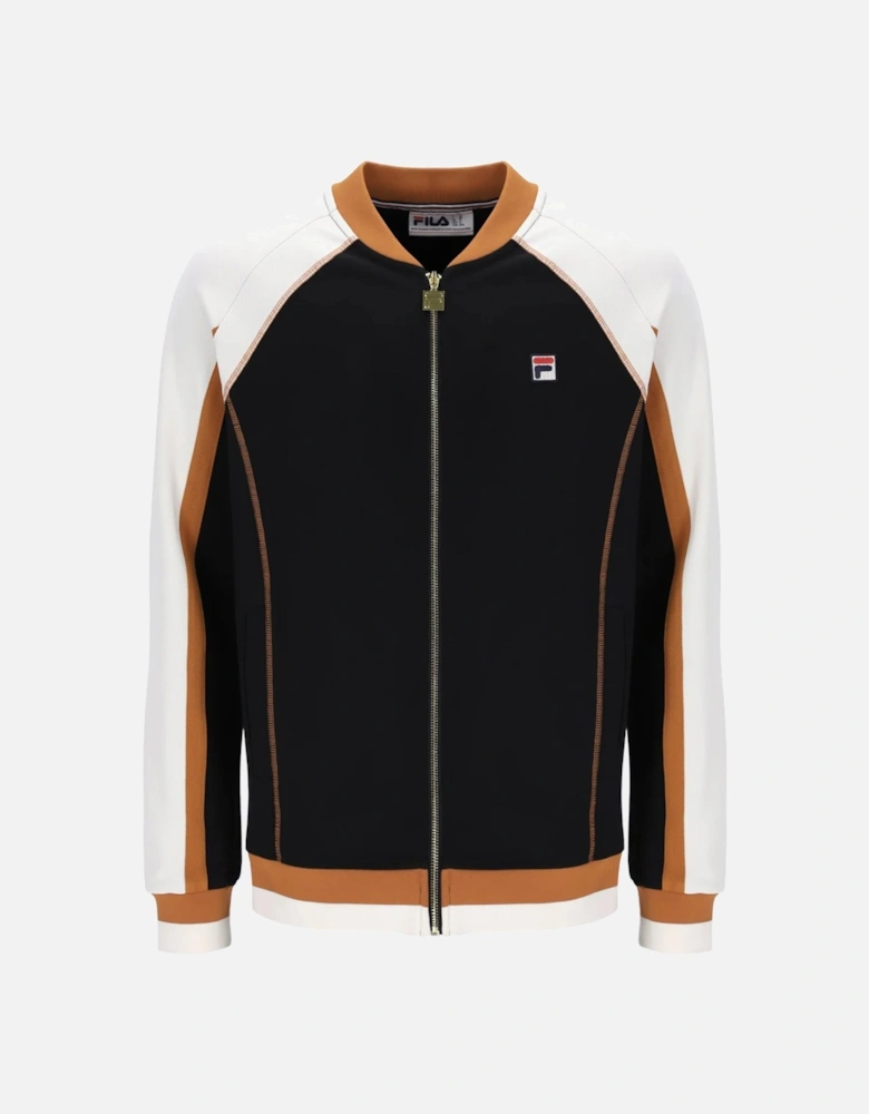 Eliot Flat Lock Detail Track Top Jacket Black/Gardenia/Pumpkin Spice