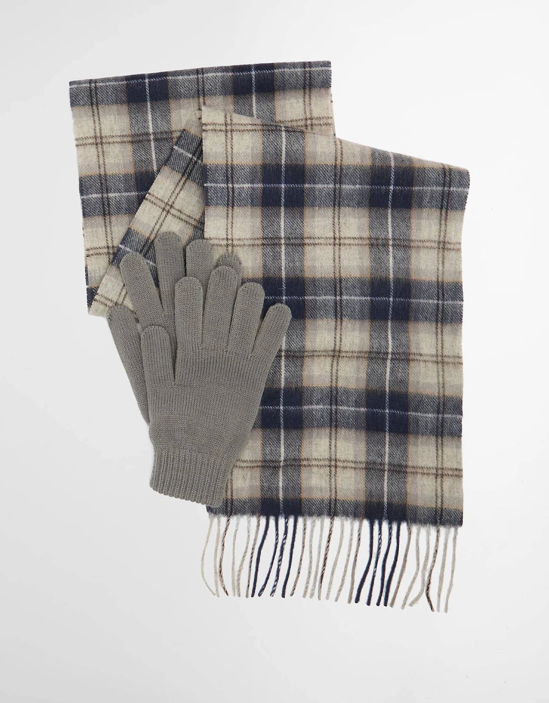 Glove & Tartan Scarf Gift Set - Grey Midnight, 11 of 10