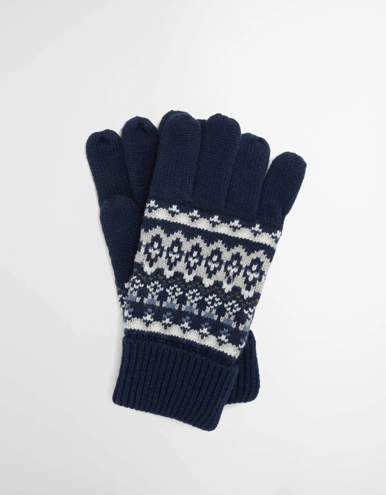Marlow Fair Isle Knitted Gloves - Navy Blue