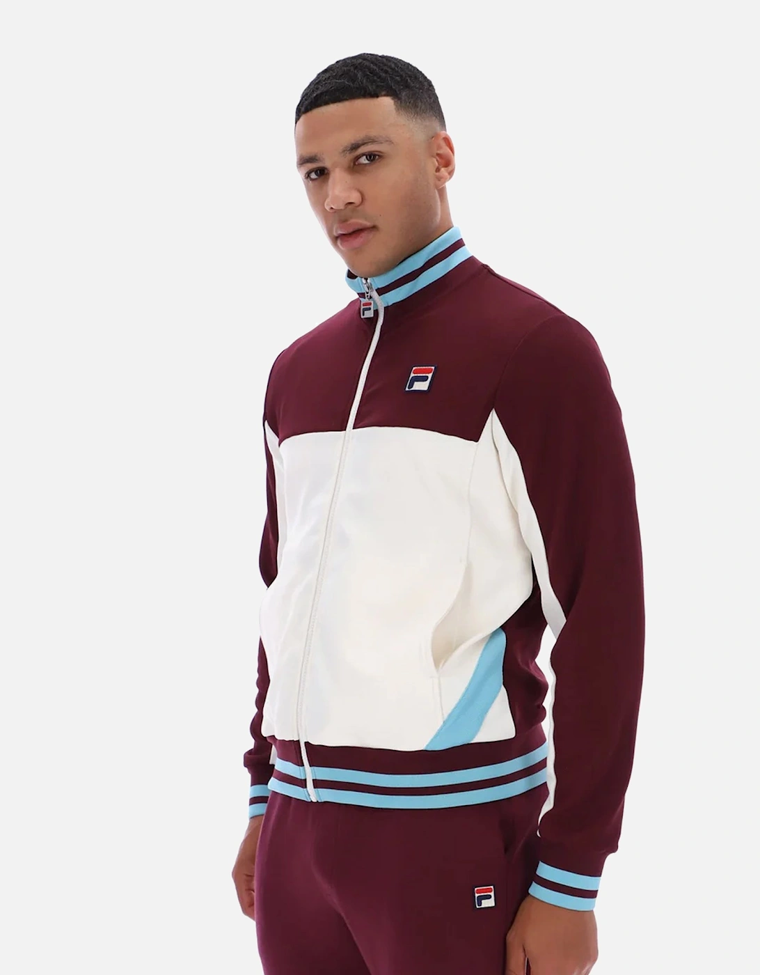 Tiebreaker Funnel Neck Track Top Jacket Fig/Gardenia/Milky Blue