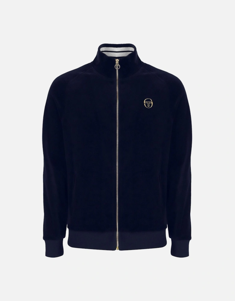 Court Velour Track Top Jacket Maritime Blue/Gardenia