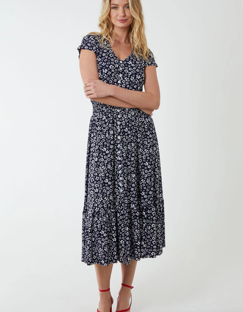 Button Through Midi Dress