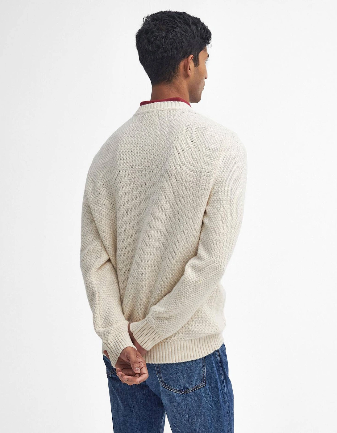 Casey Crew Neck Cable Knitted Jumper - Whisper White