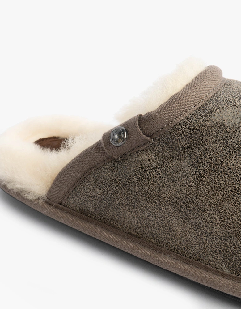 KIEFER Mens Mules SlippersDistressed Tea