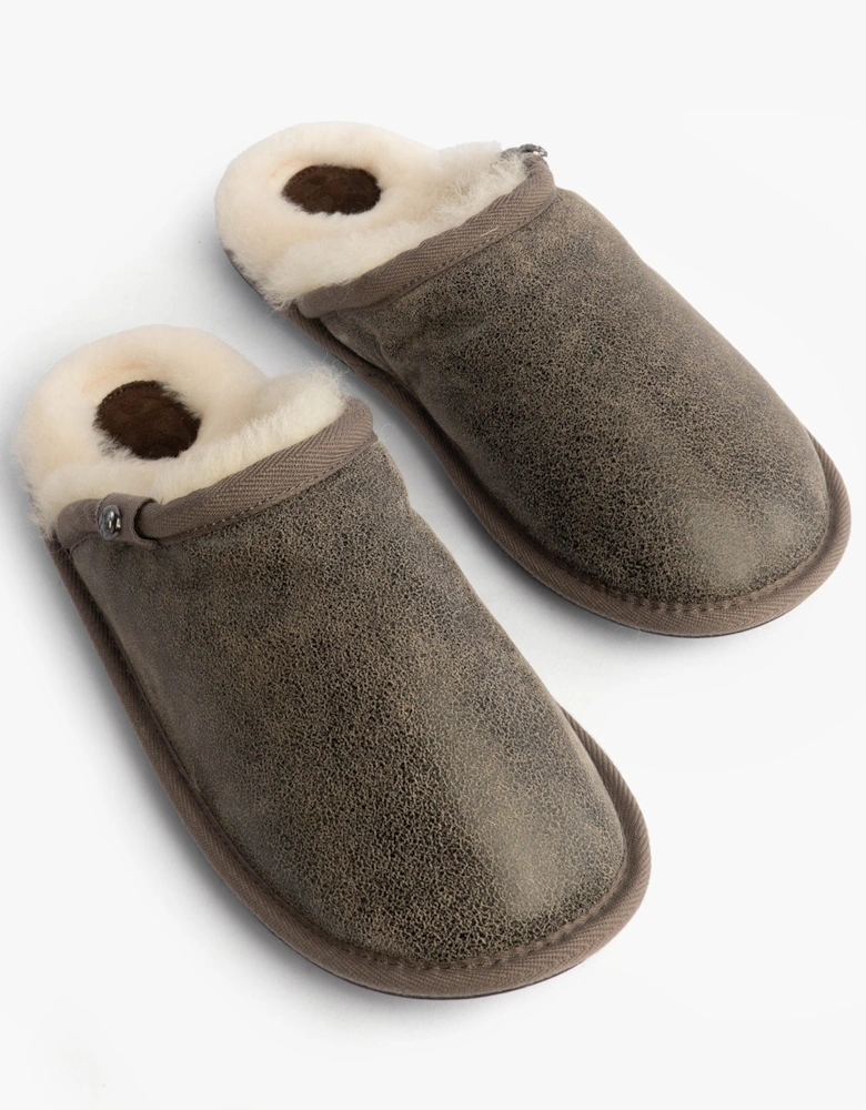 KIEFER Mens Mules SlippersDistressed Tea