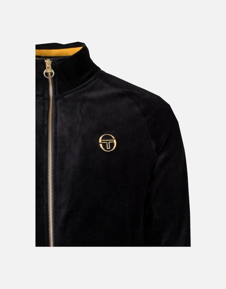 Court Velour Track Top Jacket Black