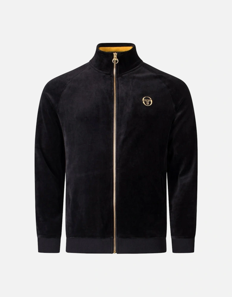 Court Velour Track Top Jacket Black