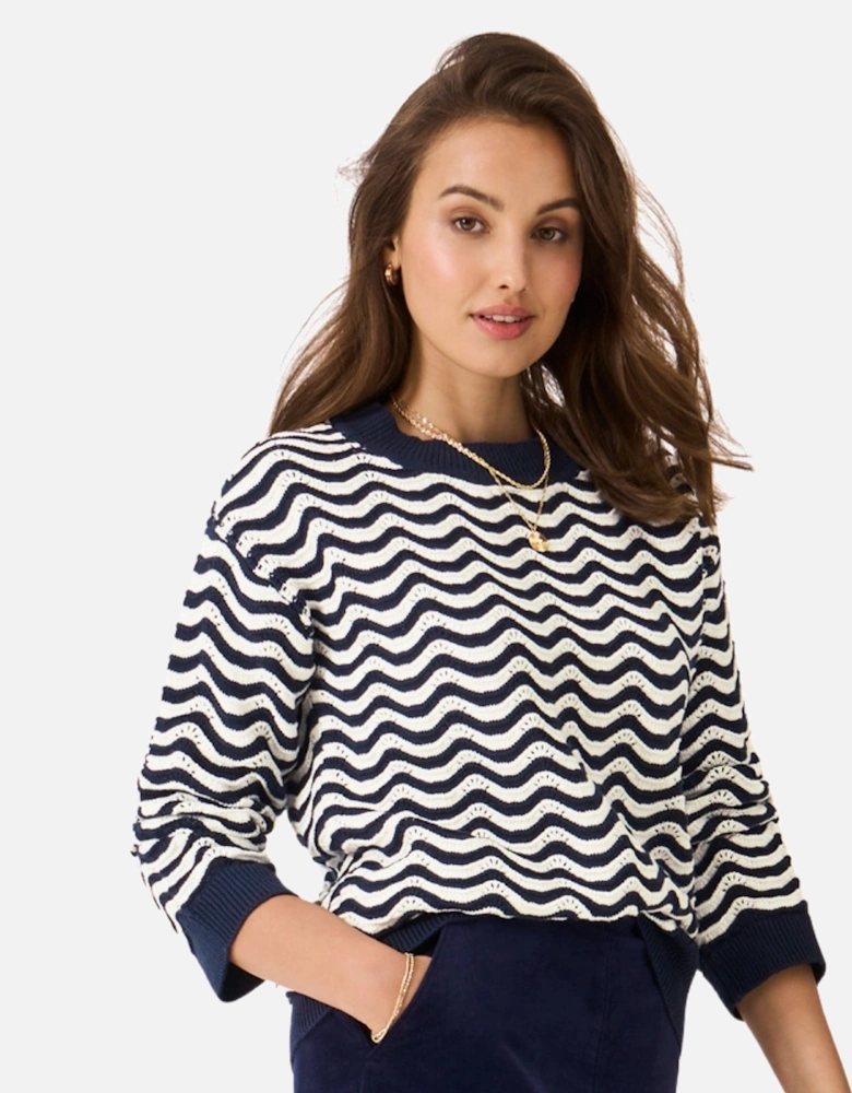Womens Bella Scallop Knit Sweatshirt