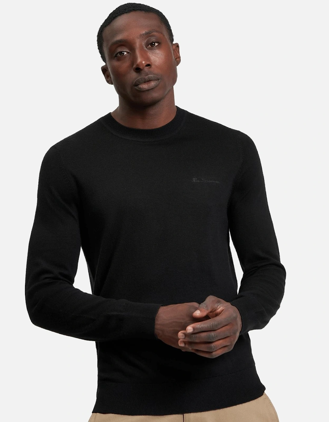 Mens Merino Crew Neck Knitwear Jumper, 2 of 1