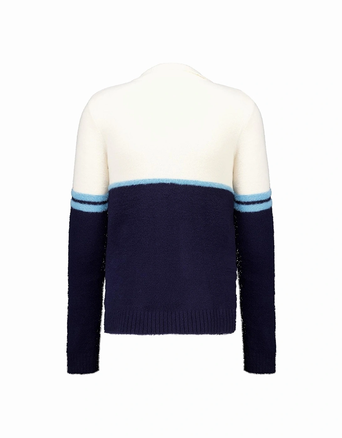 Orion Brushed Knit Track Top Jacket Gardenia/Milky Blue/Navy