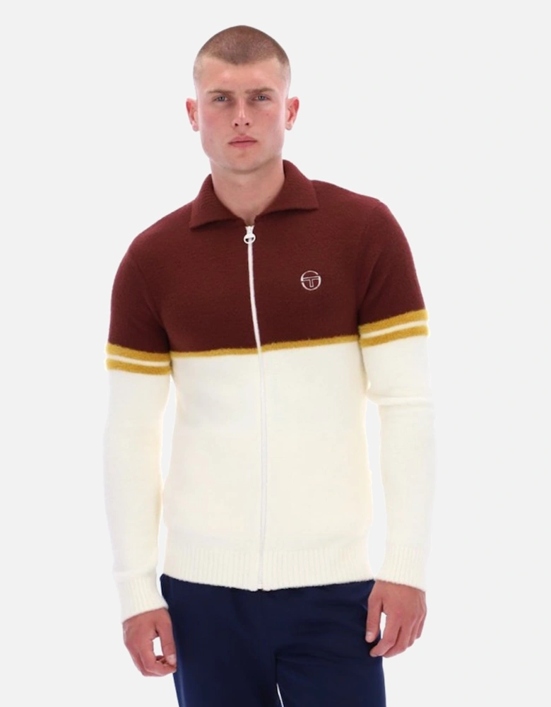 Orion Brushed Knit Track Top Jacket Bitter Chocolate/Gardenia/Wood