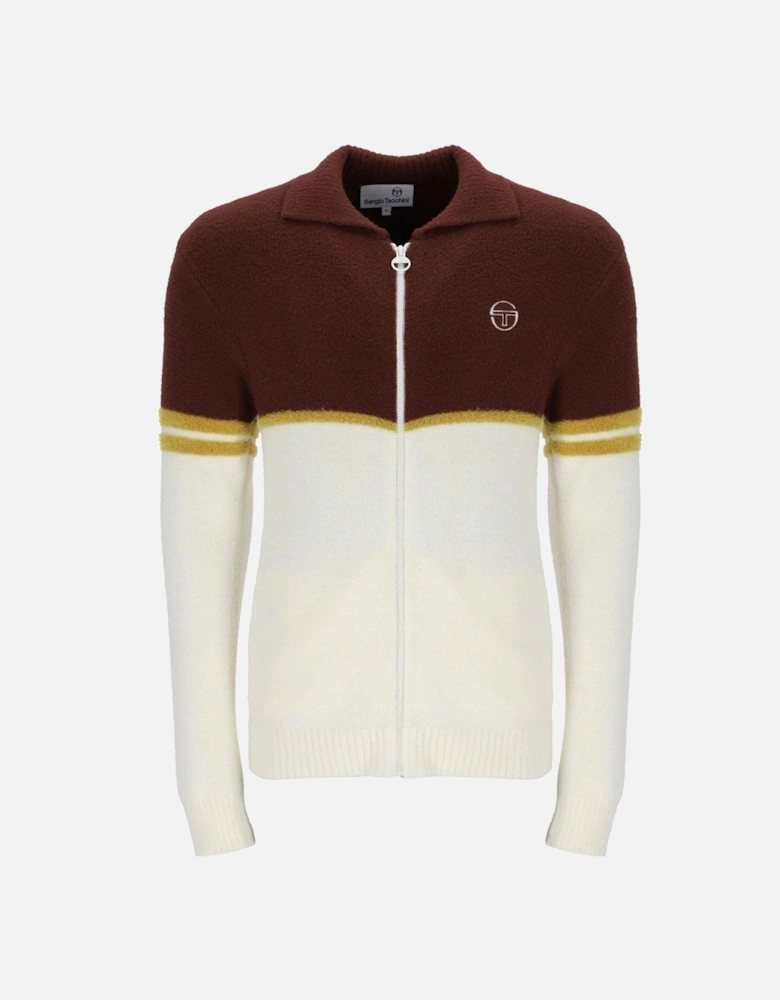 Orion Brushed Knit Track Top Jacket Bitter Chocolate/Gardenia/Wood