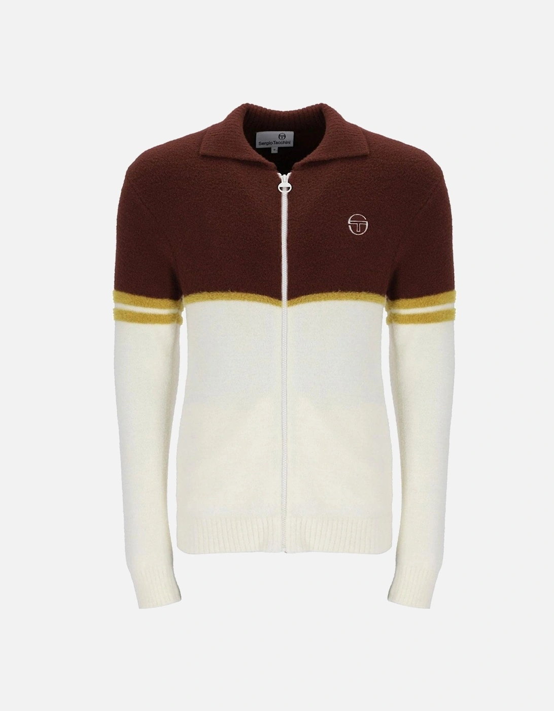 Orion Brushed Knit Track Top Jacket Bitter Chocolate/Gardenia/Wood, 5 of 4