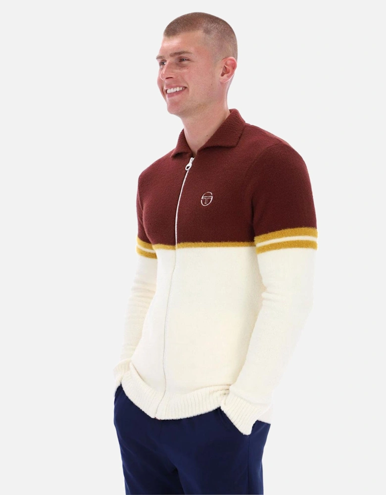 Orion Brushed Knit Track Top Jacket Bitter Chocolate/Gardenia/Wood