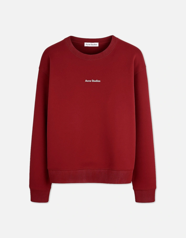 Men's Red Franklin Stamp Oversized Logo Print Sweatshirt