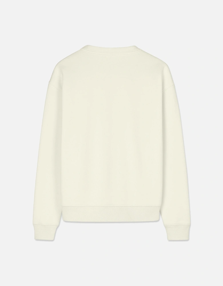 Men's Cream Franklin Stamp Oversized Logo Print Sweatshirt