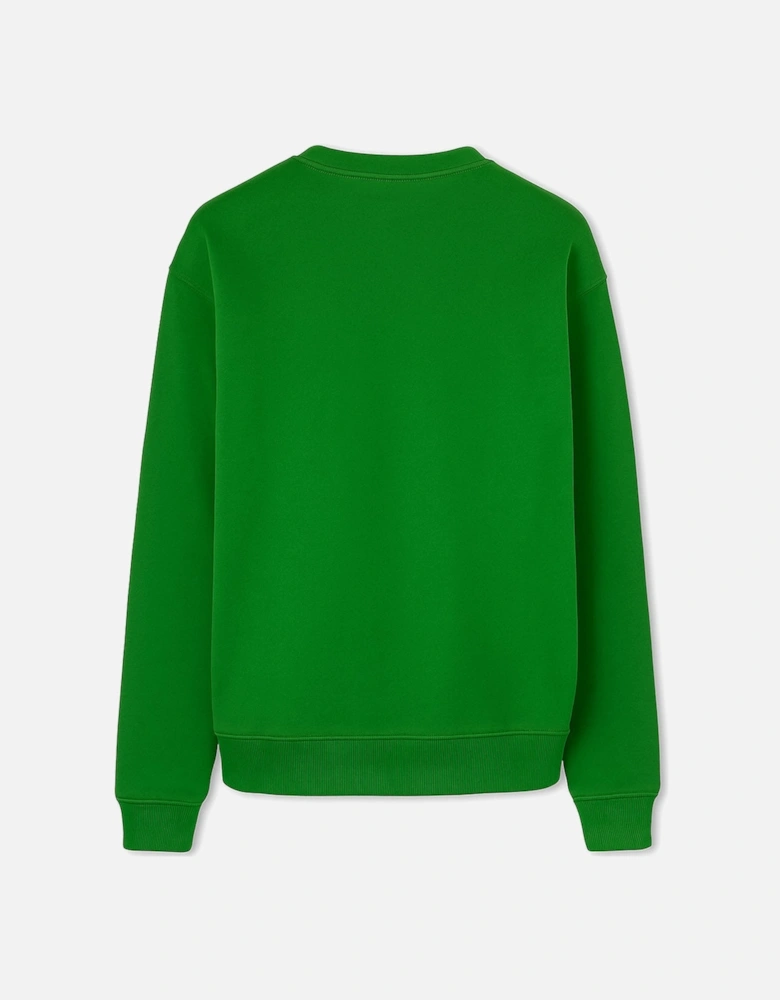Men's Green Franklin Stamp Oversized Logo Print Sweatshirt