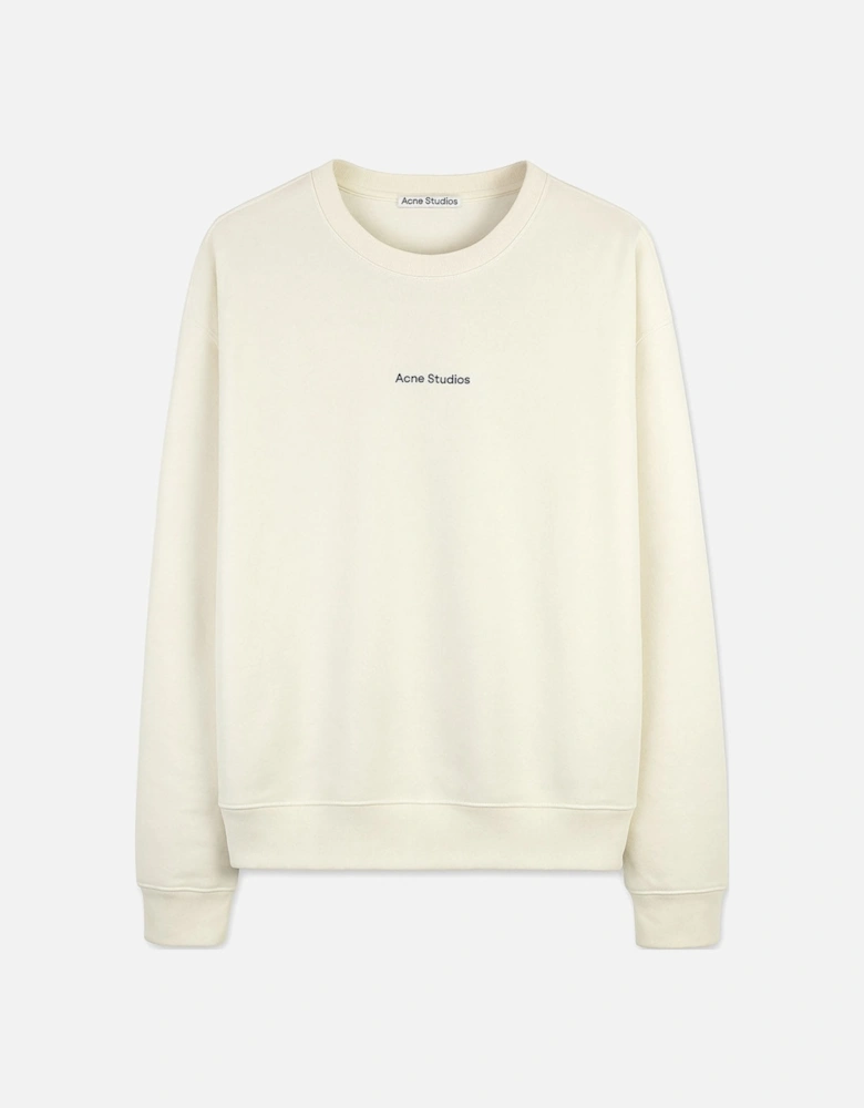 Men's Cream Franklin Stamp Oversized Logo Print Sweatshirt