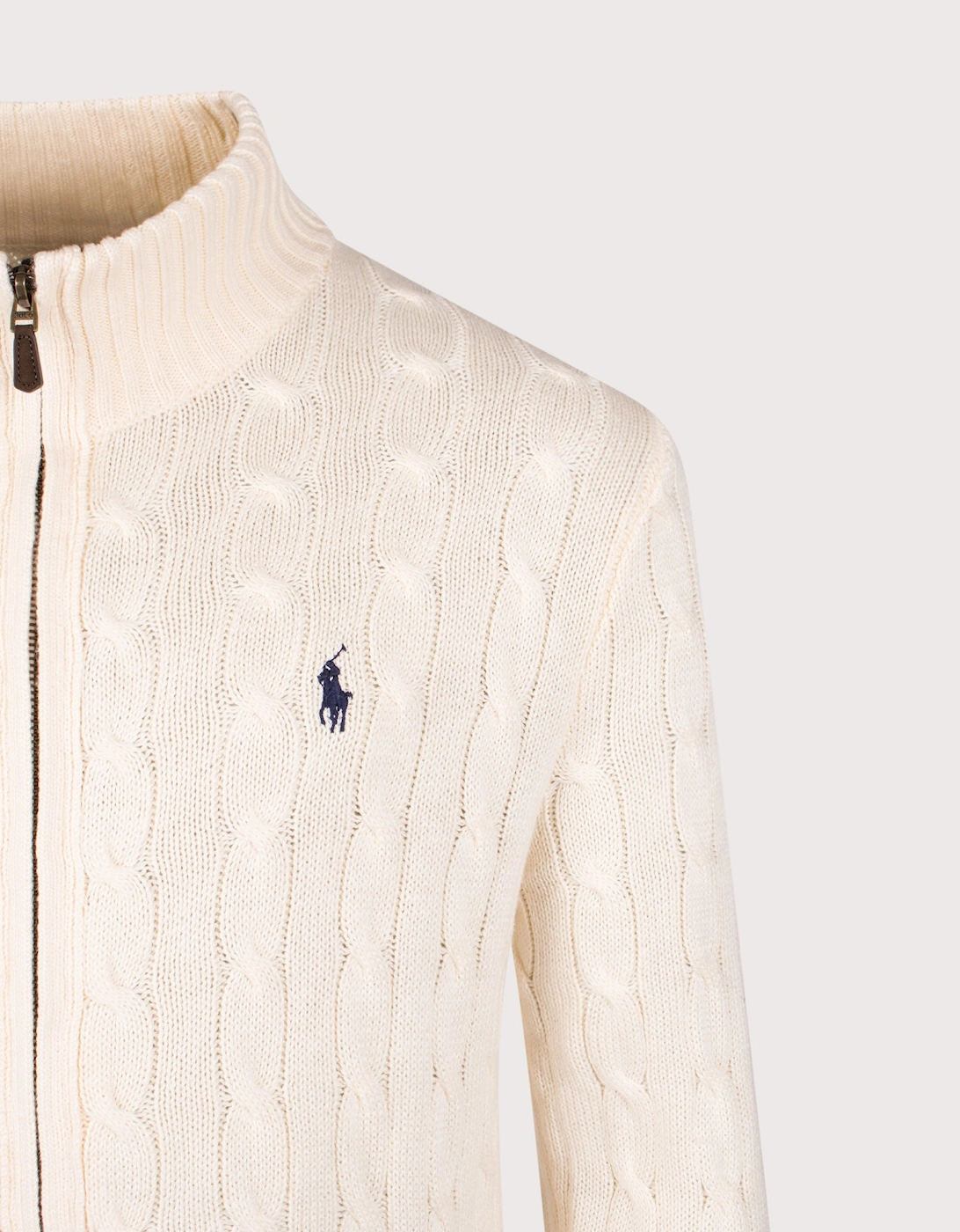 Cable-Knit Cotton Full-Zip Cardigan