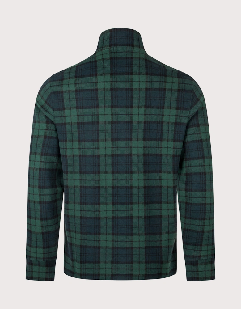 Plaid Estate-Rib Quarter-Zip Jumper